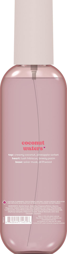 eos bottle on beach towel evoking sun-kissed coconut refresh