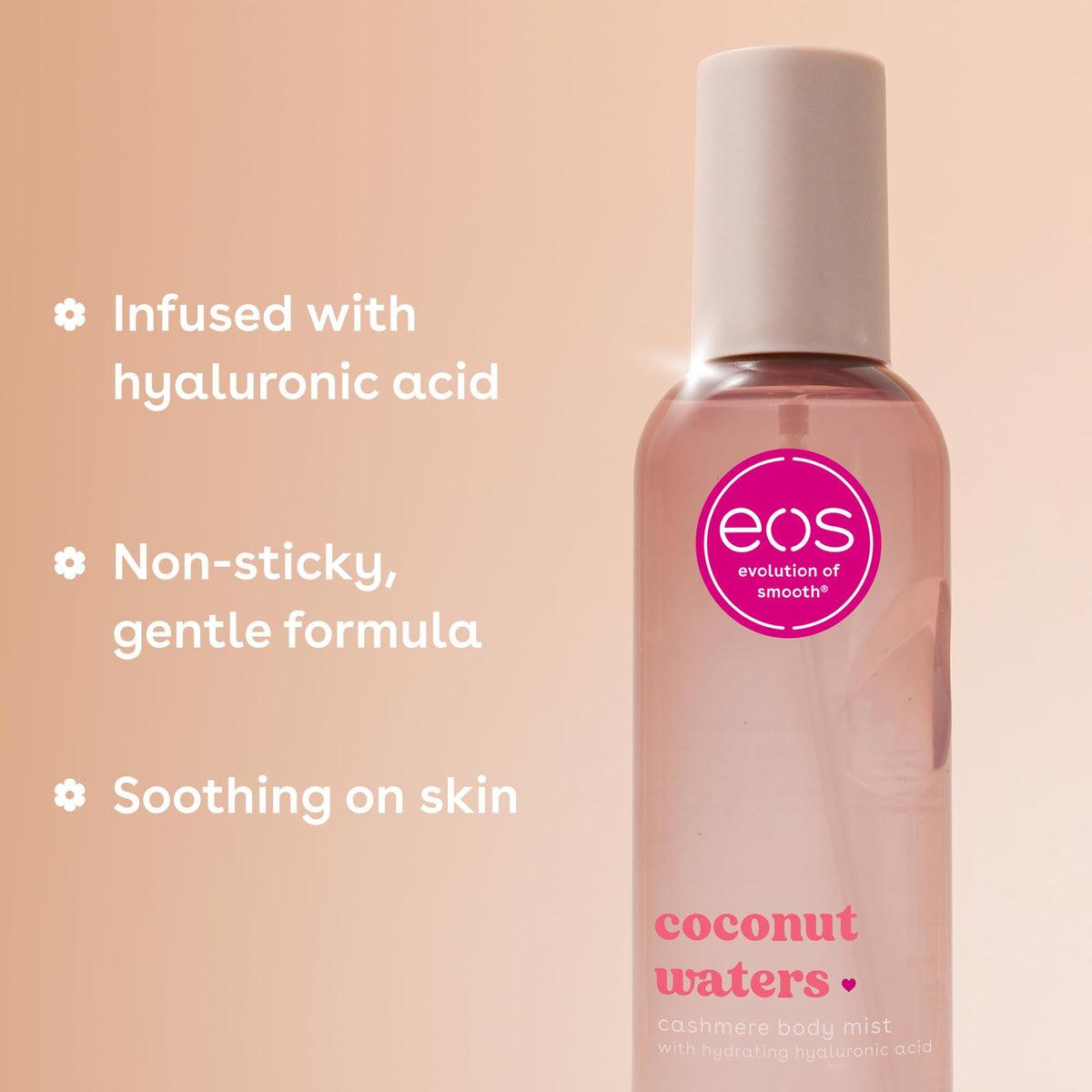 eos mist spraying into air to refresh hair and skin