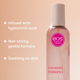 eos mist spraying into air to refresh hair and skin