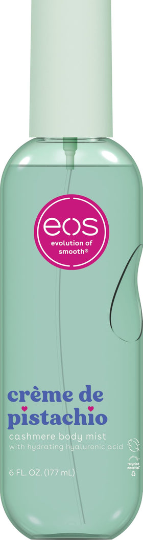 eos bottle front packaging showing label and elegant pistachio scent
