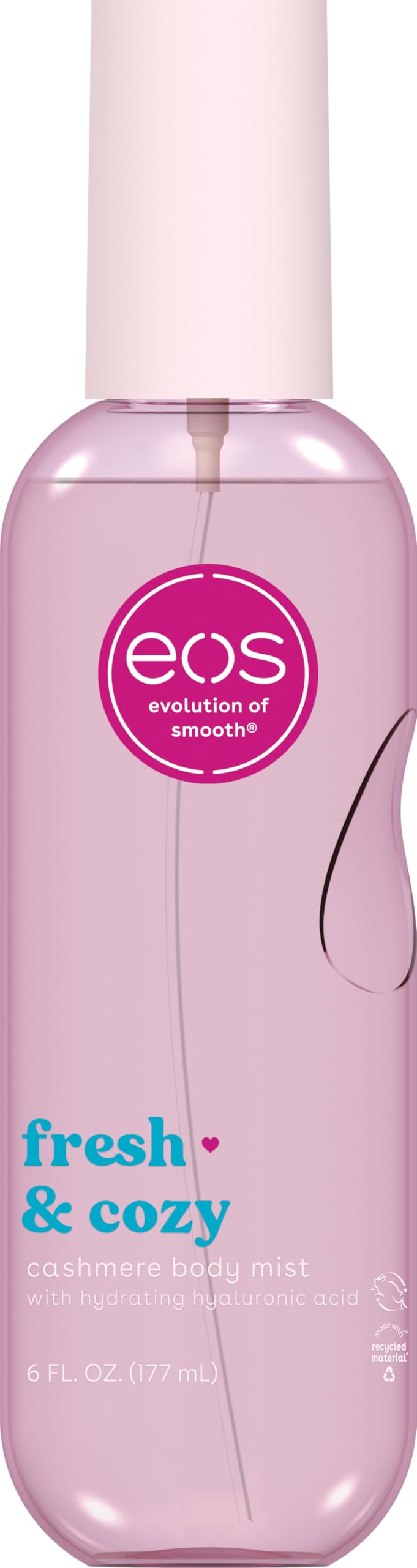 eos Fresh & Cozy front bottle displaying packaging and scent name for easy recognition
