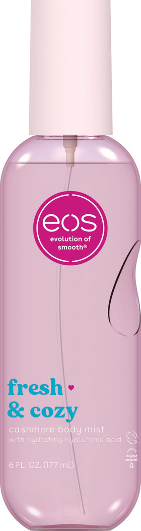 eos Fresh & Cozy front bottle displaying packaging and scent name for easy recognition