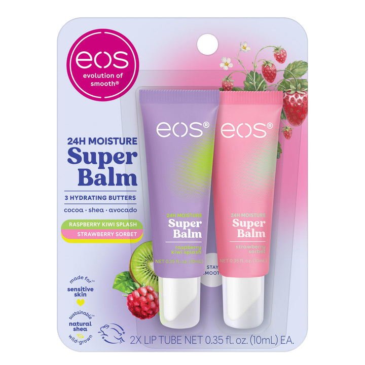 eos front packaging showing both flavor jars and protective lids benefit: clear product choice