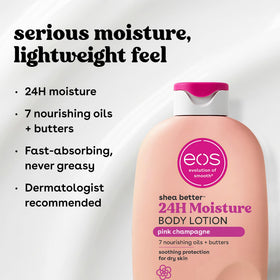 eos ingredients label detail showing natural shea and oils benefits