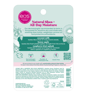 eos ingredients shot with shea and coconut illustrating sustainable moisturizing benefits