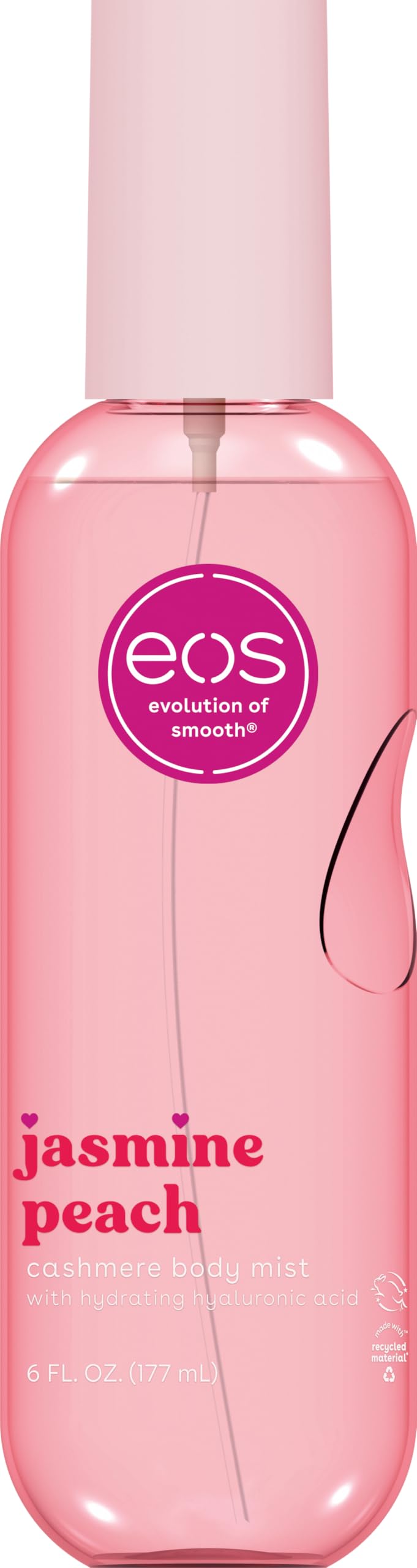 eos Jasmine Peach front packaging showing bottle and label, indicates refreshing scent