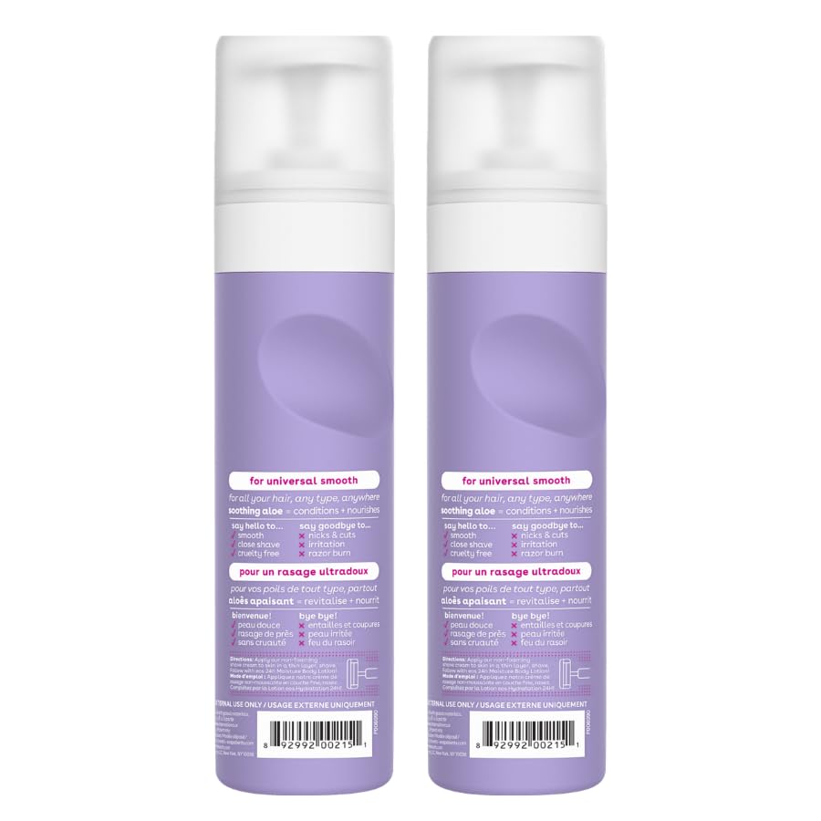 eos shave cream two-pack lifestyle on shelf for value and consistent routine
