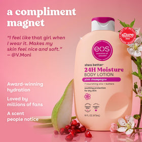 eos lotion swirl texture highlighting creamy shea-rich moisture