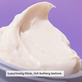 eos open jar with smooth whipped butter, visible creamy texture benefit