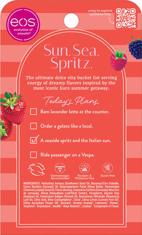 eos product lifestyle image at a beach picnic suggesting travel-ready hydration
