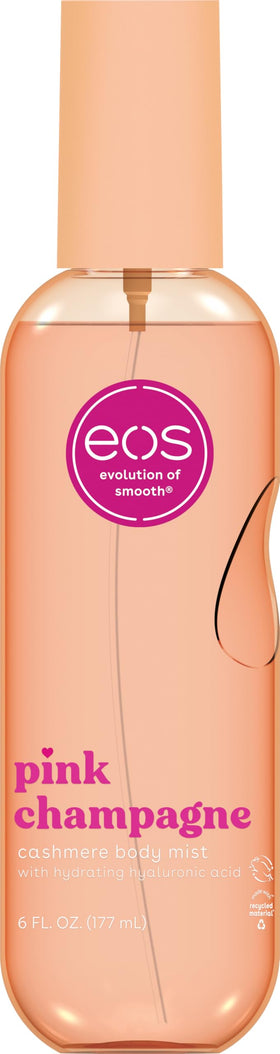eos bottle front view showing Pink Champagne label and elegant packaging benefit: identifiable fragrance