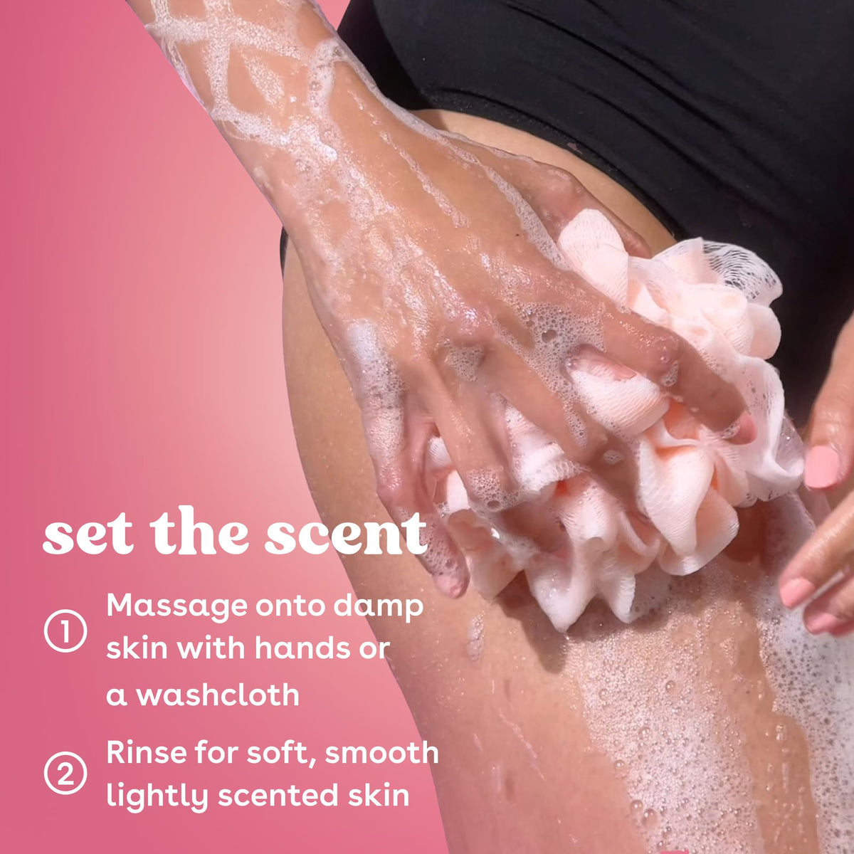 eos pump dispensed into hand demonstrating gentle cleansing and feel
