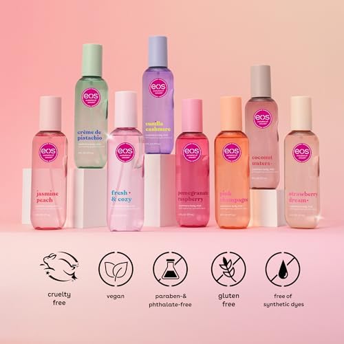 eos bottle in hand illustrating 6 fl oz size and travel-friendly convenience