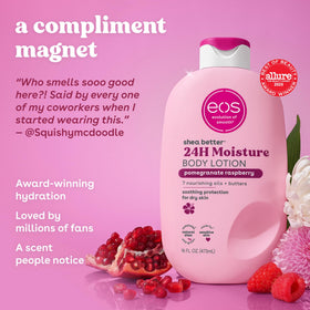 eos lotion texture closeup highlighting fast-absorbing lightweight hydration