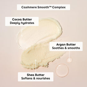 eos scrub texture close-up revealing creamy sugar exfoliant that softens skin and hair