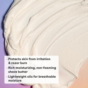 eos shave butter open texture closeup showing creamy glide and hydration benefit
