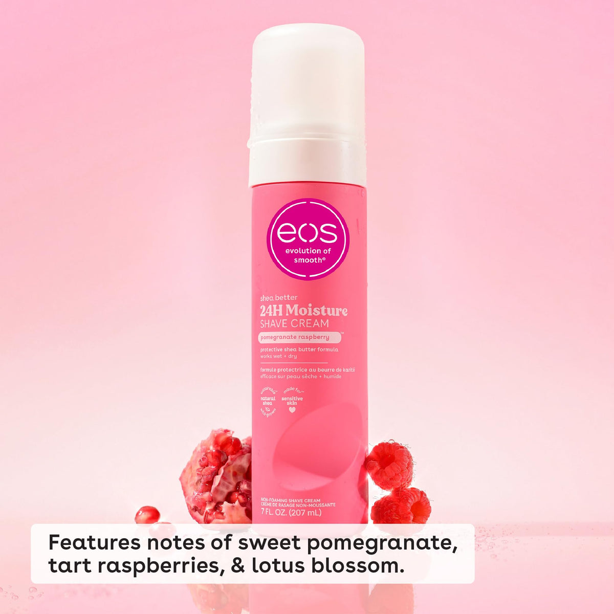 eos close-up texture of creamy shea-rich shave cream for instant moisture