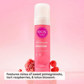 eos close-up texture of creamy shea-rich shave cream for instant moisture