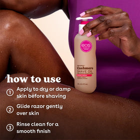 close-up of shave oil drop texture highlighting eos smooth glide
