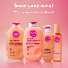 eos 6 fl oz bottle beside everyday items for size and portability