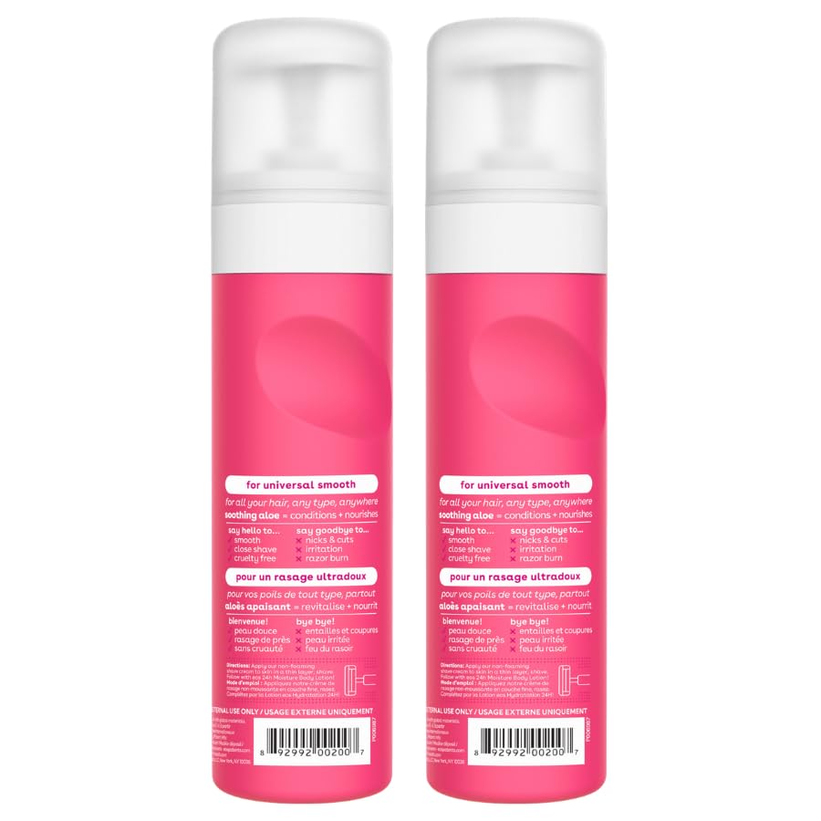 eos 7 fl oz bottle beside razor showing size and shaving routine compatibility