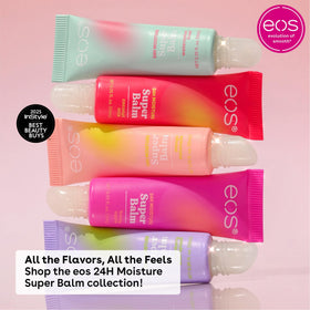 eos tube beside coin showing compact 0.35 fl oz travel-friendly size