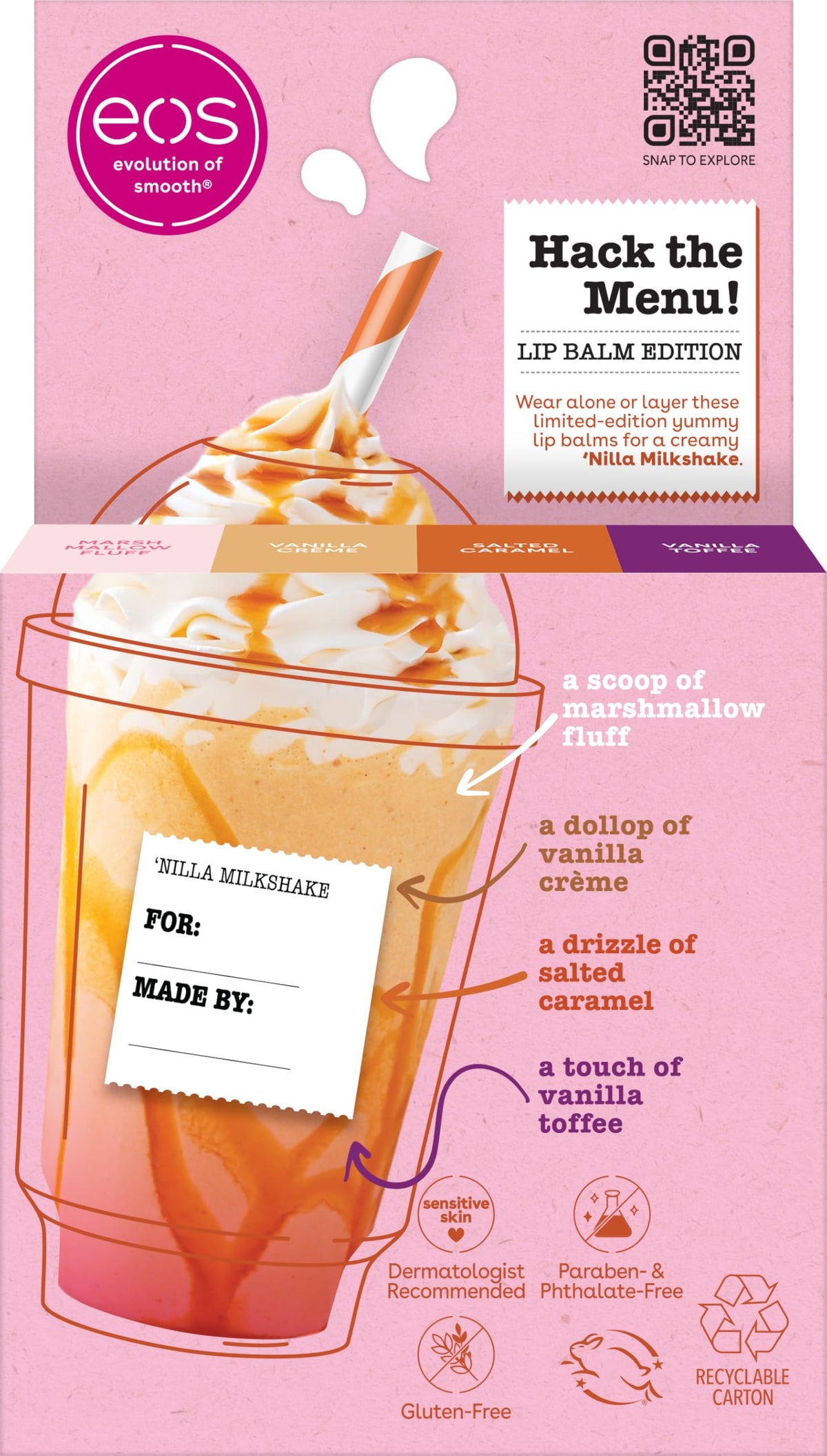 eos sticker sheet with balms in a casual setting inspiring personalization and gifting