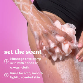 bottle paired with lotion and mist promoting layered long-lasting scent