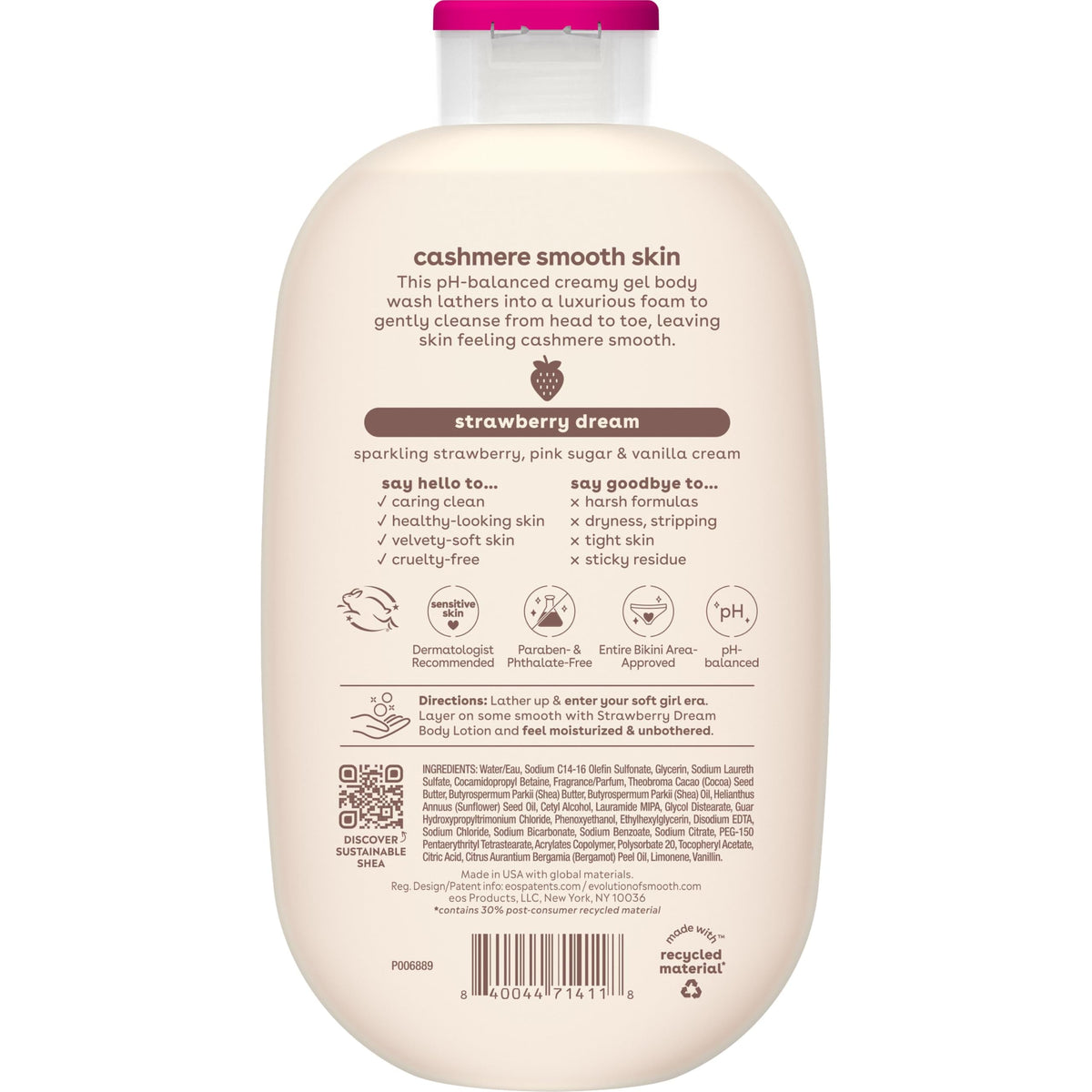 person using body wash in shower showing gentle cleansing and soft skin