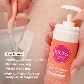 eos tube cap and label detail showing scent and usage directions
