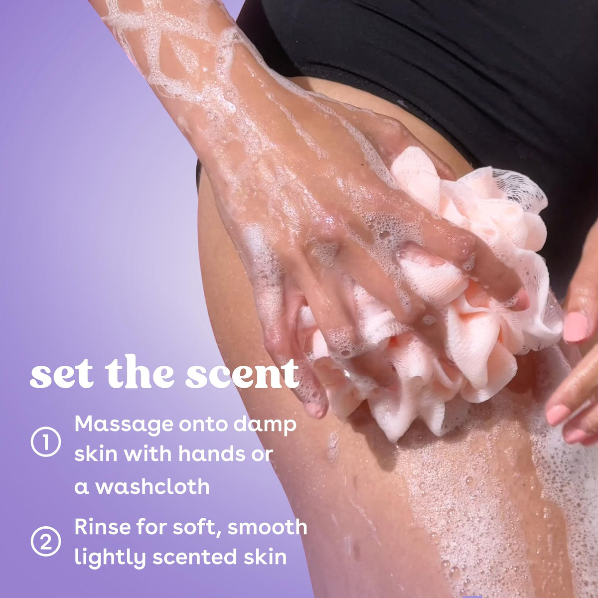 eos rich lather in hand, indicates gentle foaming and soft skin