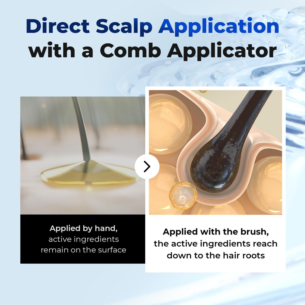 EPAIS serum droplet texture on fingertip showing lightweight, non-greasy finish