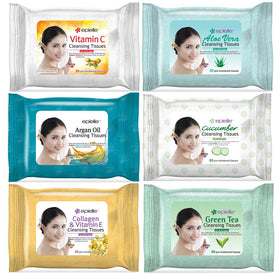 Epielle front packaging showing 30-count packet and branding, quick makeup removal