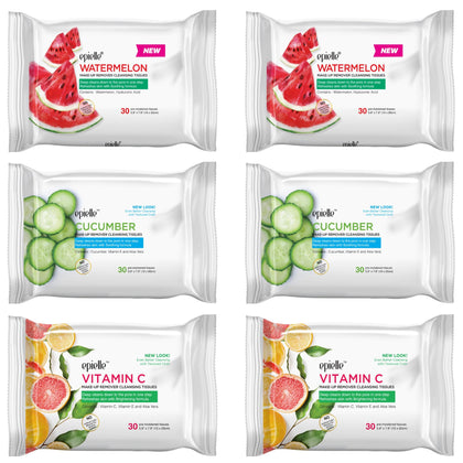 Epielle front packaging showing product branding and count, gentle cleansing benefit