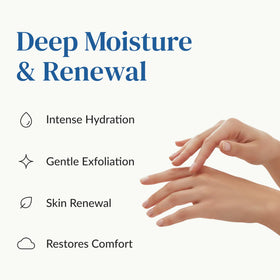 Epielle gloves worn on hands during treatment to soften and soothe
