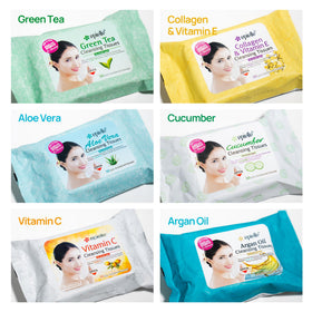 Epielle ingredients aloe vera collagen vitamin C on surface, soothing hydration