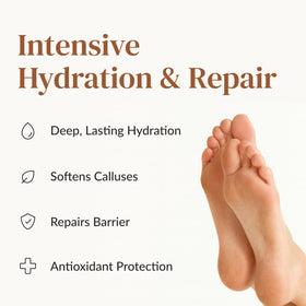 Epielle glove worn on hand showing instant softening and protection benefit