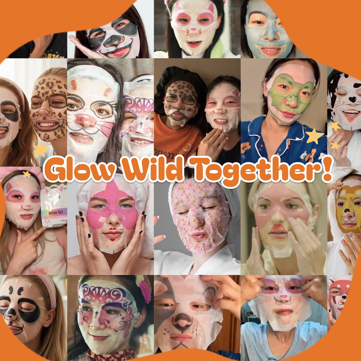 Epielle masks displayed at a party highlighting fun favors and group pampering