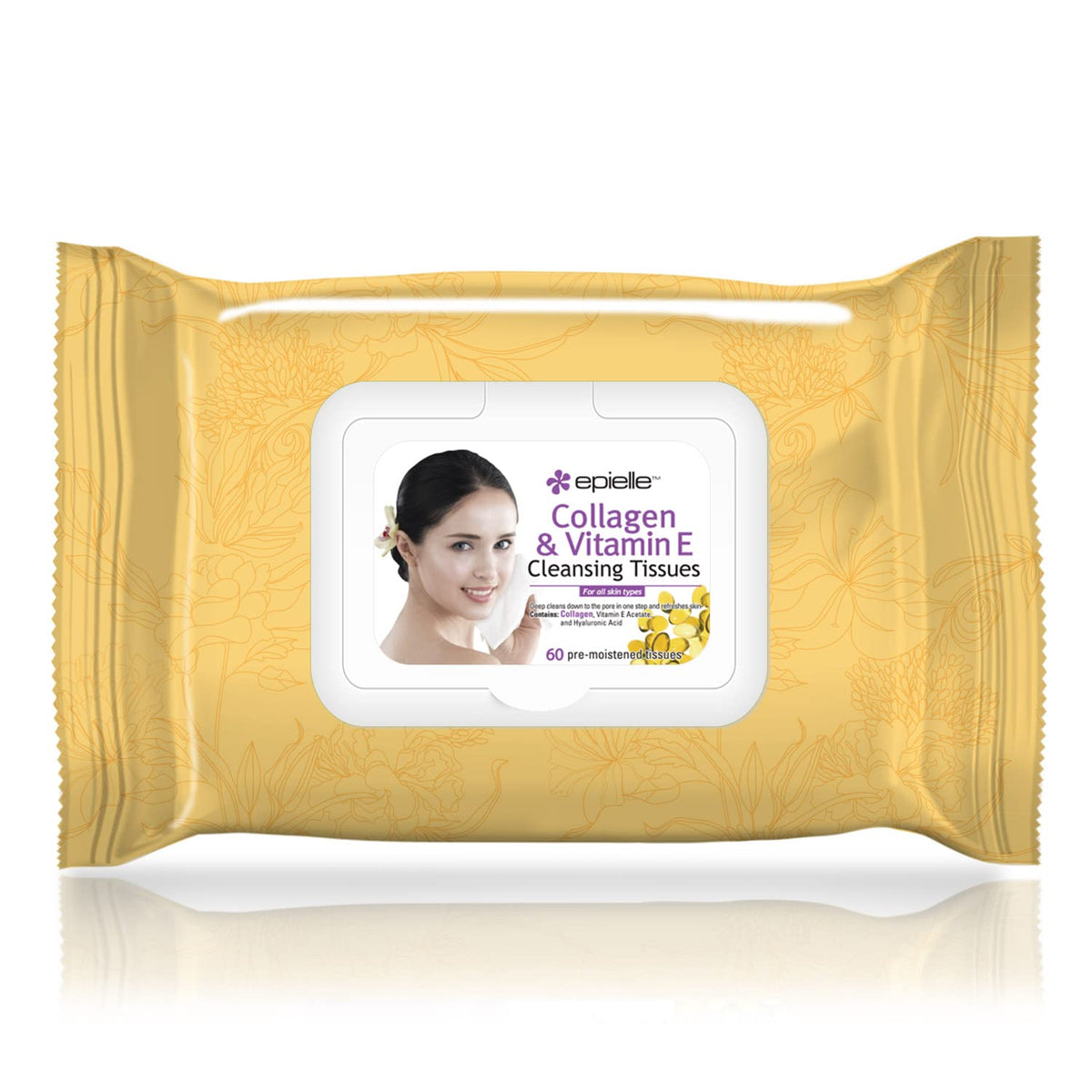 Epielle open pack with a single wipe visible demonstrating easy dispensing