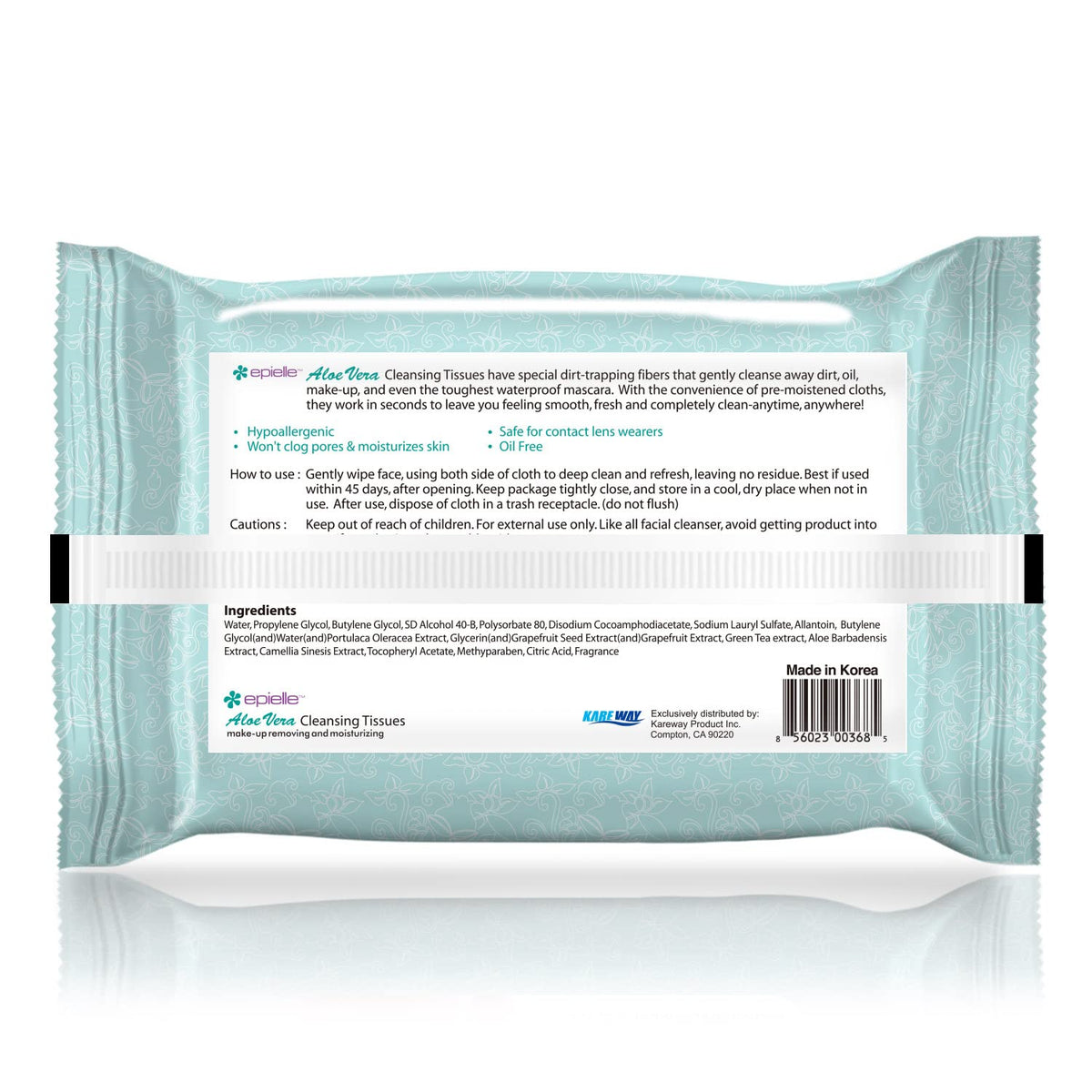 Epielle packs inside a purse for travel convenience and quick makeup removal