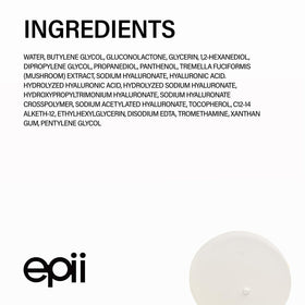 epii label close-up showing ingredients list and gentle, alcohol-free formulation benefit