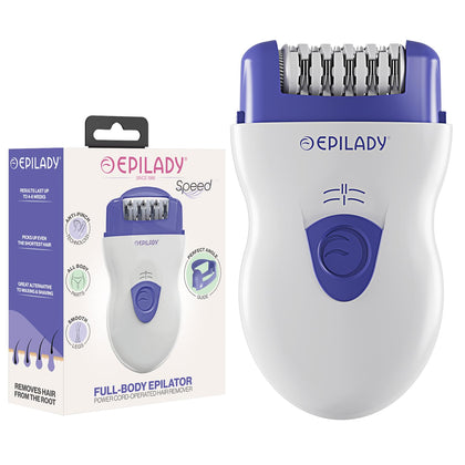Epilady Speed front view showing compact ergonomic body and grip benefit