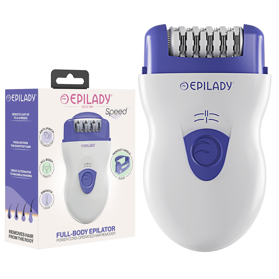Epilady Speed front view showing compact ergonomic body and grip benefit