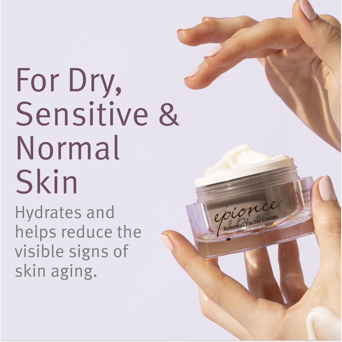 Epionce open jar texture close-up demonstrating rich, hydrating formula