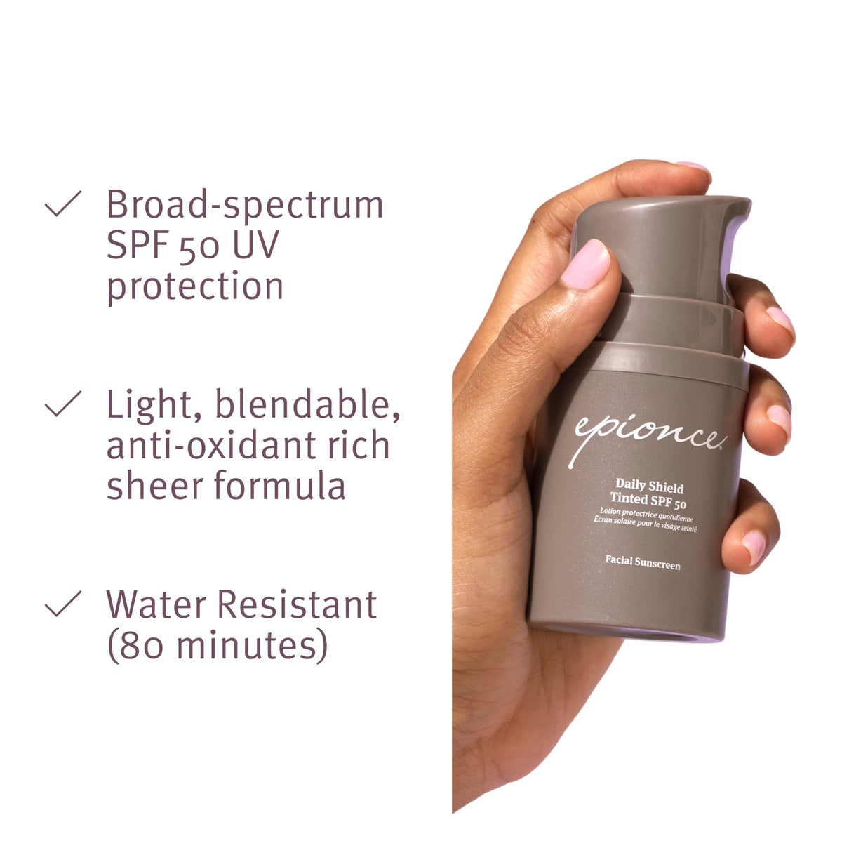 Epionce open tube dispensing tint to illustrate ease of application