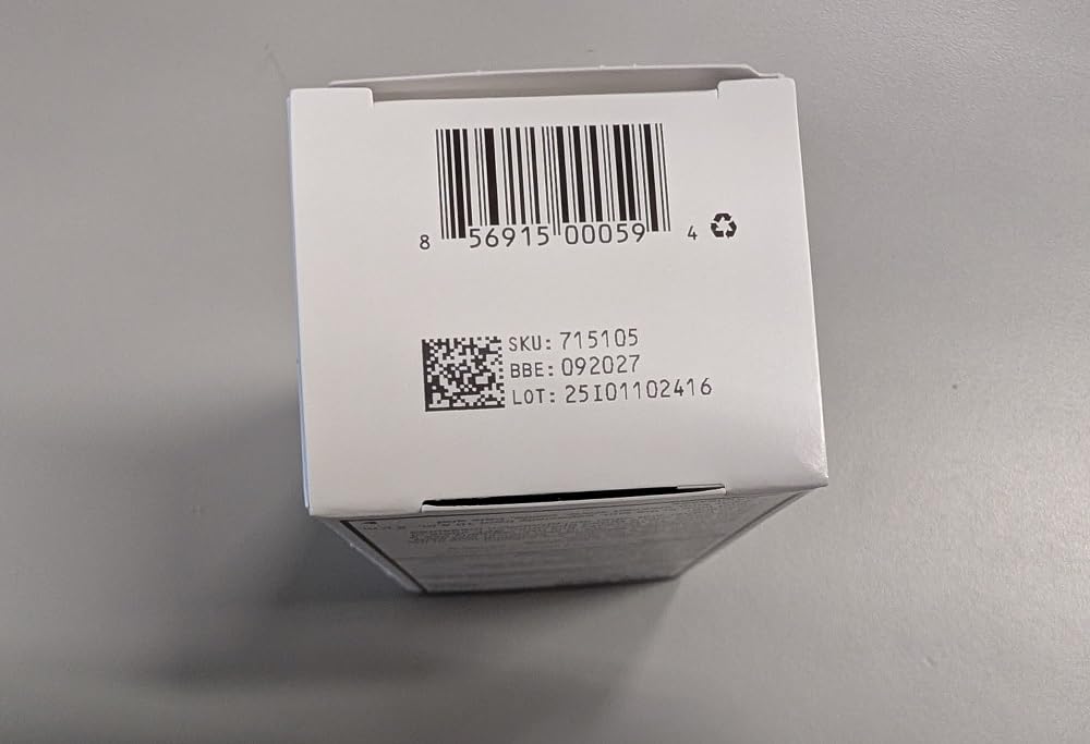 Epionce packaging box top view showing product dimensions and origin