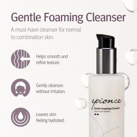 Epionce foam texture close-up demonstrating gentle lather benefit