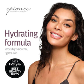 Lifestyle bathroom shelf with Epionce Renewal Facial Lotion showing everyday skincare use