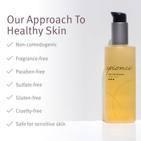 Epionce label detail highlighting formulation features and ingredient clarity