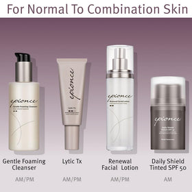 Epionce Lytic Tx before and after skin texture comparison illustrating visible smoothing